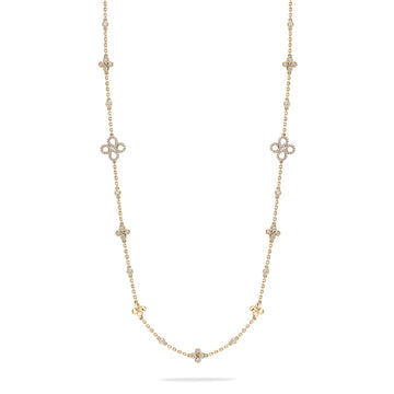 Be Boodles Medium Long Motif Rose Gold Diamond Necklace
