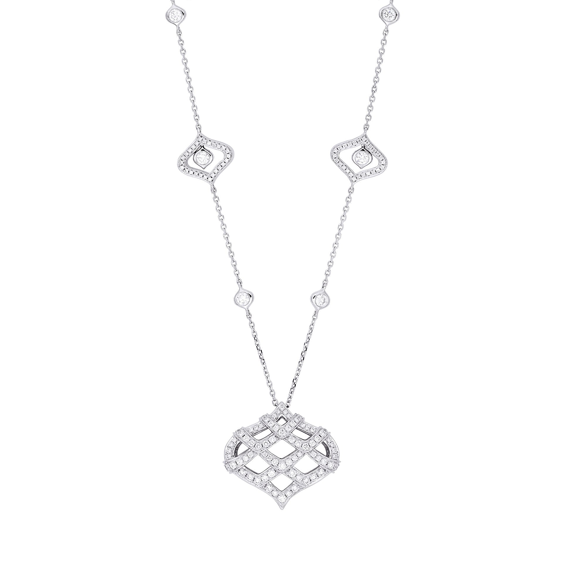 Woodland Pavé Platinum Diamond Pendant