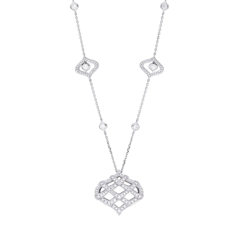 Woodland Pavé Platinum Diamond Pendant