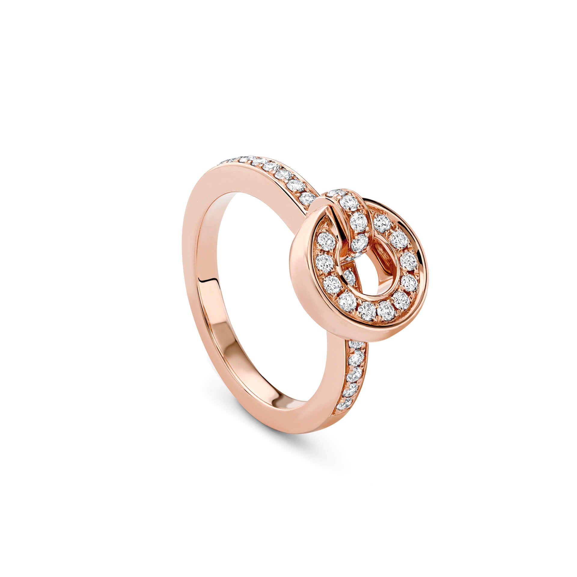 Roulette Pavé Diamond Band Rose Gold Flip Ring