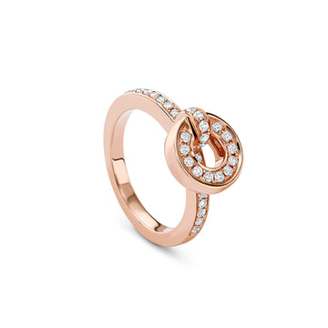 Roulette Pavé Diamond Band Rose Gold Flip Ring