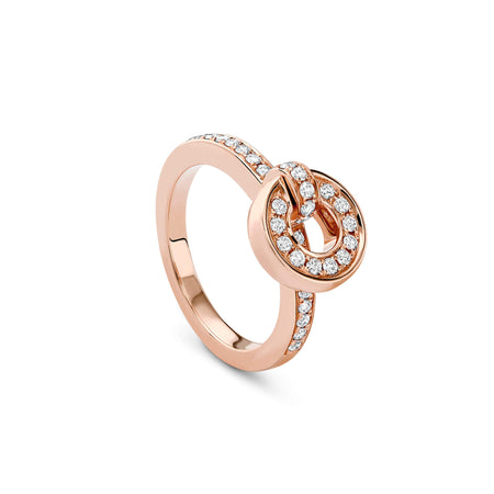 Roulette Pavé Diamond Band Rose Gold Flip Ring
