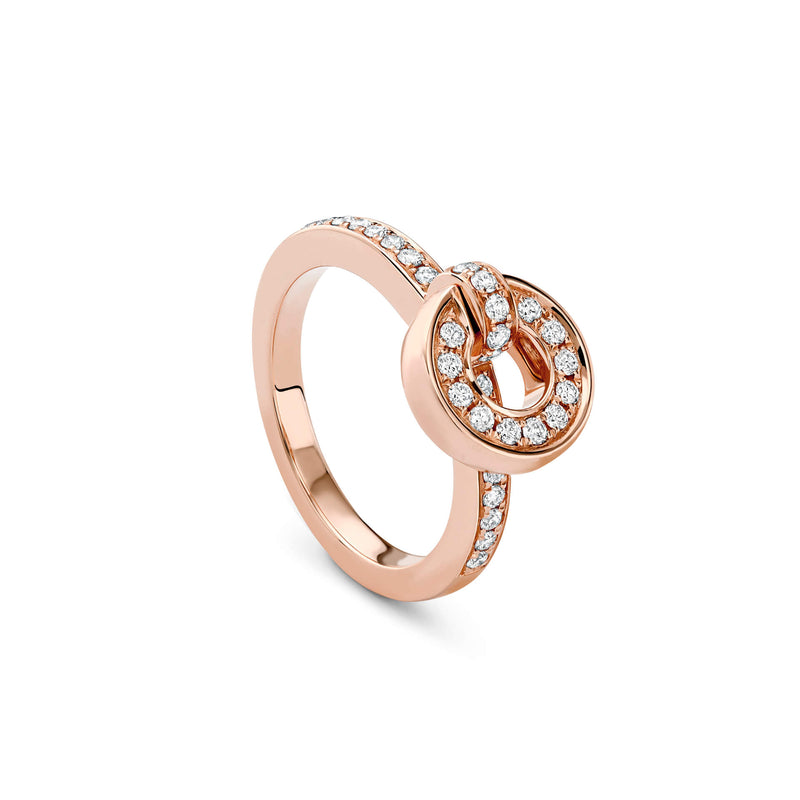 Roulette Pavé Diamond Band Rose Gold Flip Ring