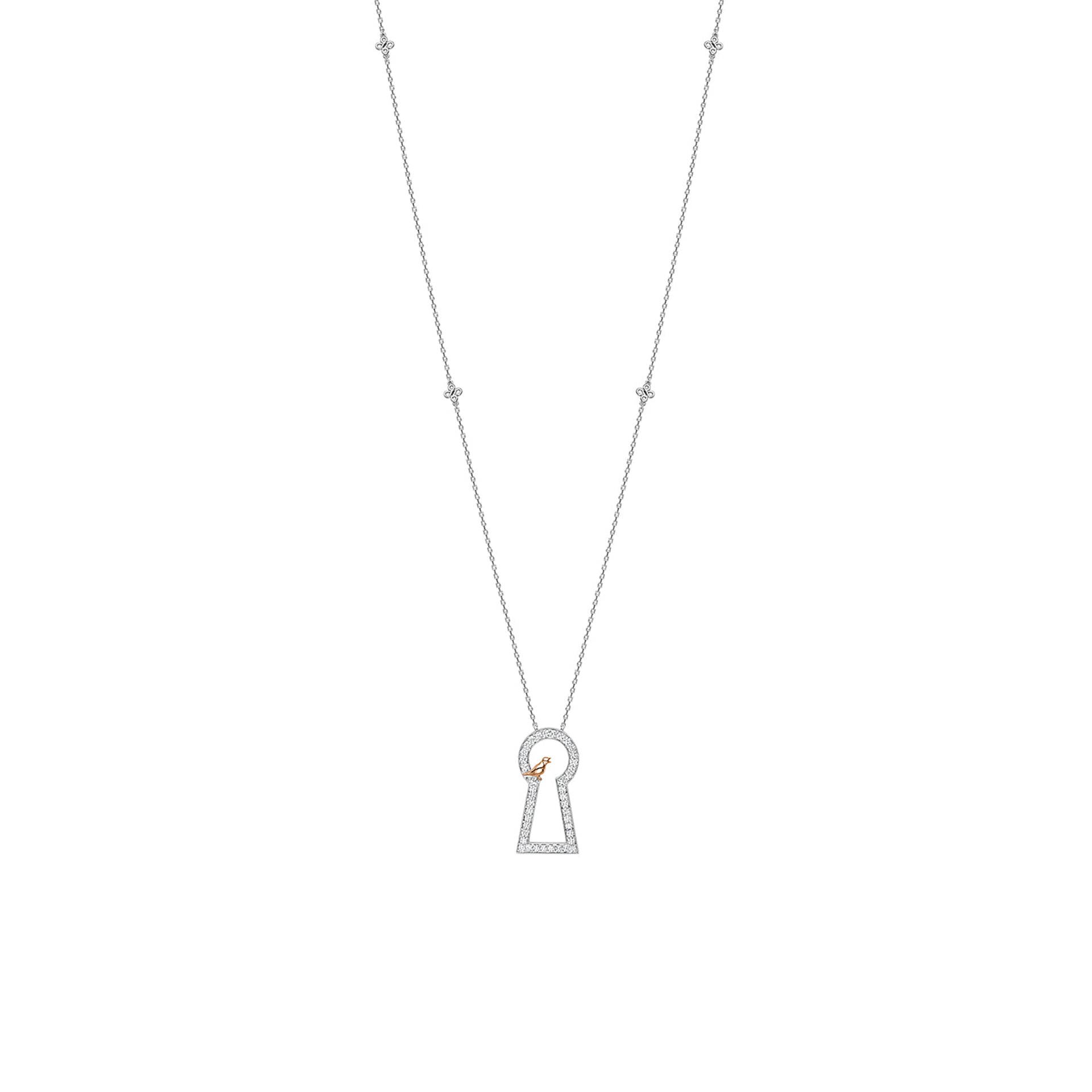 Secret Garden Large Platinum Keyway Pendant