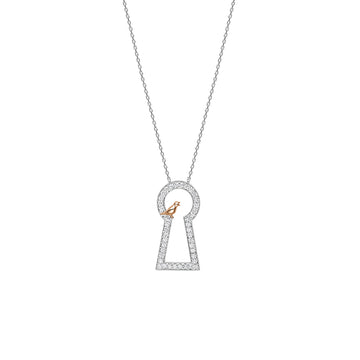 Secret Garden Large Platinum Keyway Pendant