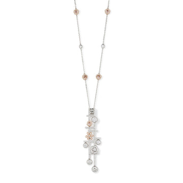 Secret Garden Platinum Rose Gold Diamond Pendant