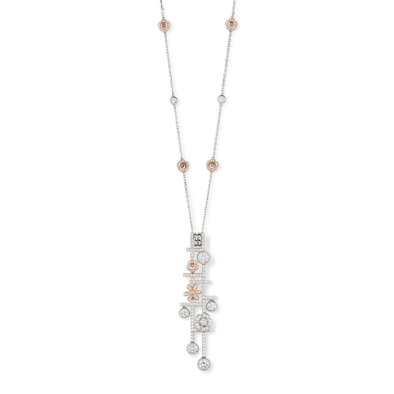 Secret Garden Platinum Rose Gold Diamond Pendant