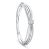 Ribbons Platinum Three Stone Ashoka Diamond Bangle