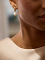 Roulette Diamond Pearl Yellow Gold Drop Earrings