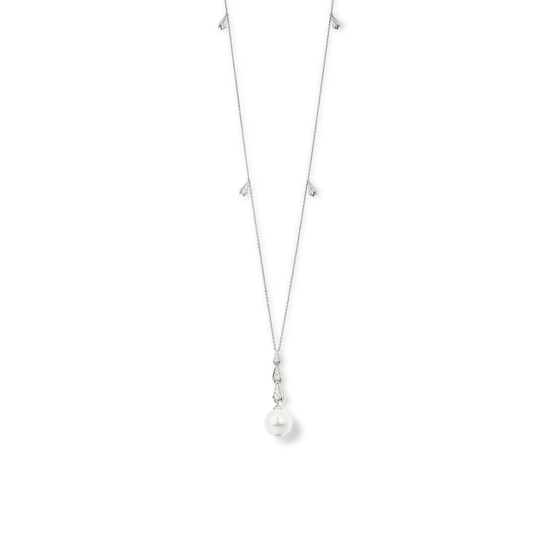 Snowdrop White Gold Pearl Pendant