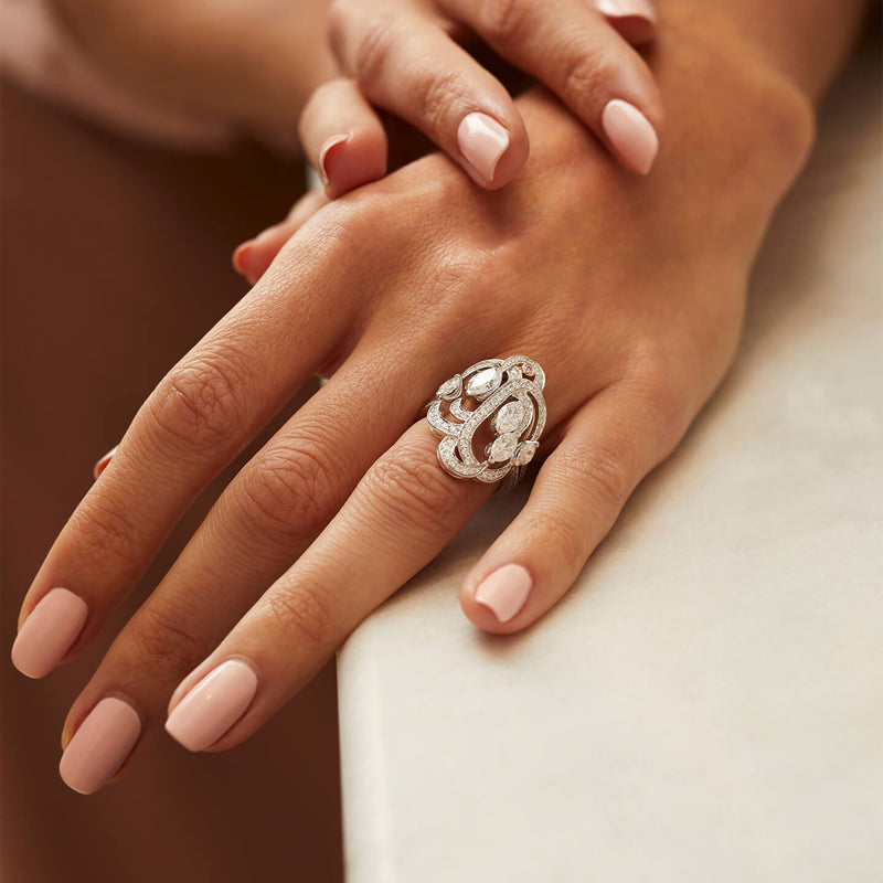 Secret Garden Platinum Marquise Diamond Ring