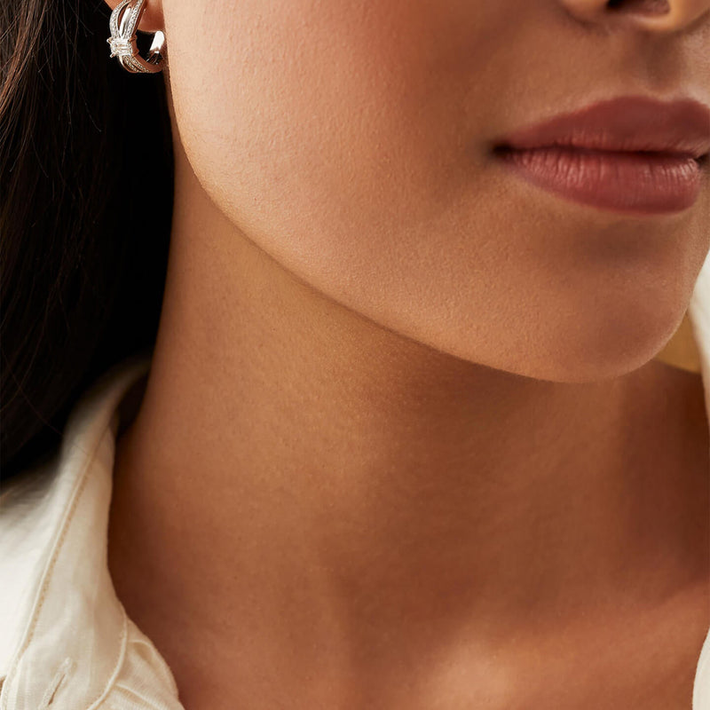 Ribbons Ashoka Diamond Hoop Earrings
