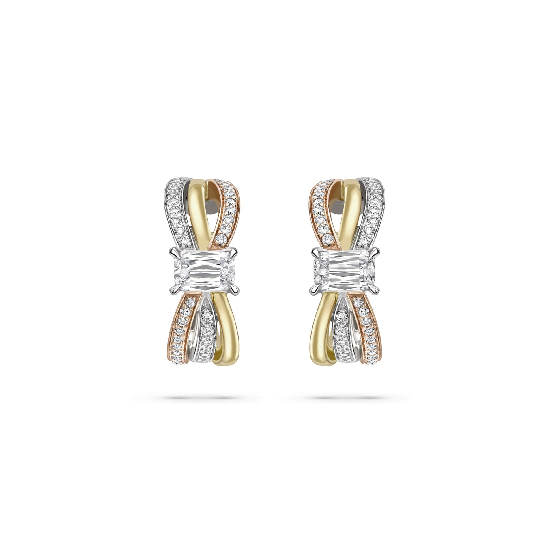 Ribbons Ashoka Diamond Hoop Earrings