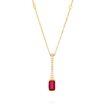 Classic Ruby Yellow Gold Pendant