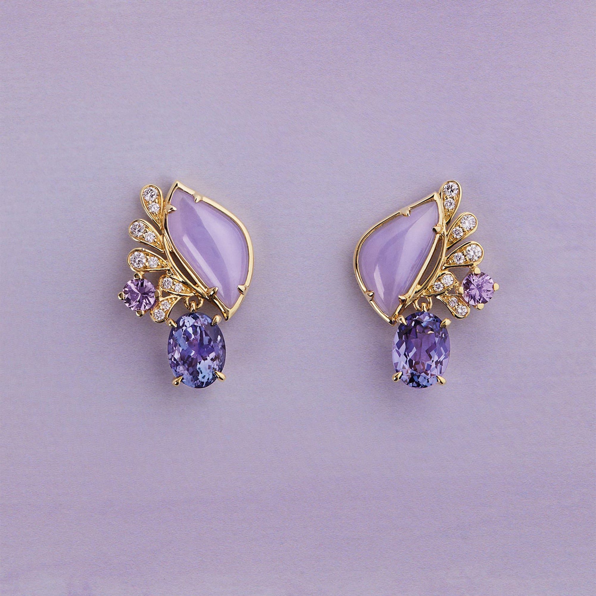 A Family Journey Provence Tanzanite Yellow Gold Earrings