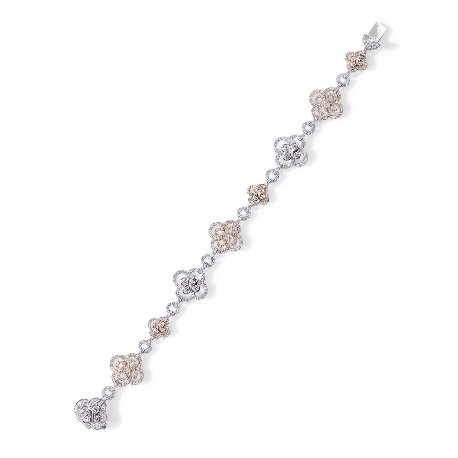 Be Boodles Platinum and Rose Gold Diamond Bracelet