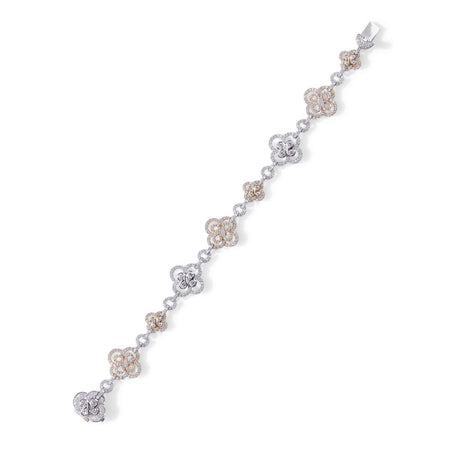 Be Boodles Platinum and Rose Gold Diamond Bracelet