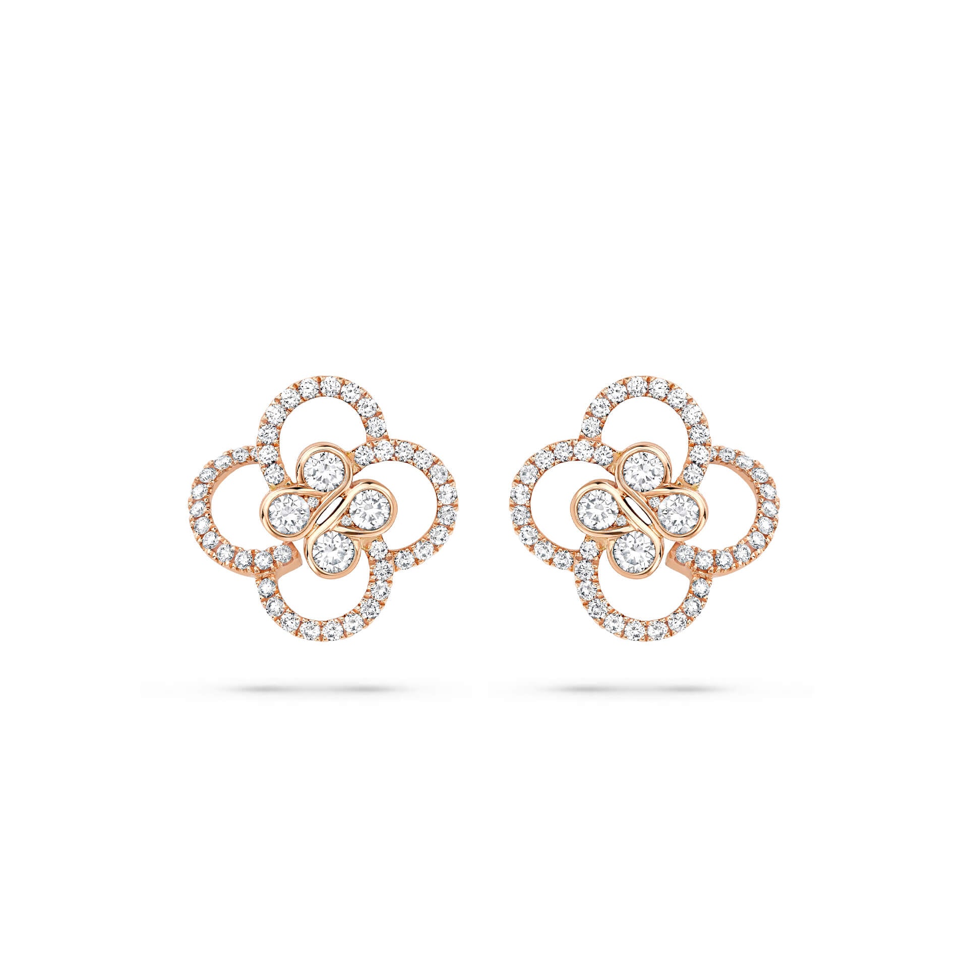 Be Boodles Rose Gold Diamond Earrings