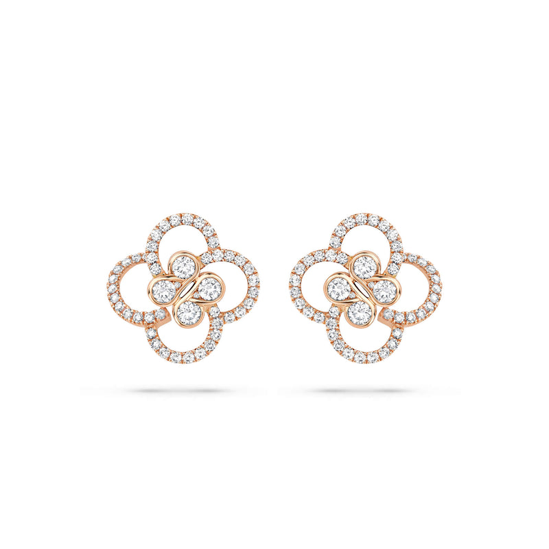 Be Boodles Rose Gold Diamond Earrings