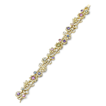Secret Garden Yellow Gold Diamond Sapphire Bracelet