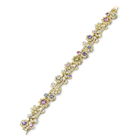 Secret Garden Yellow Gold Diamond Sapphire Bracelet