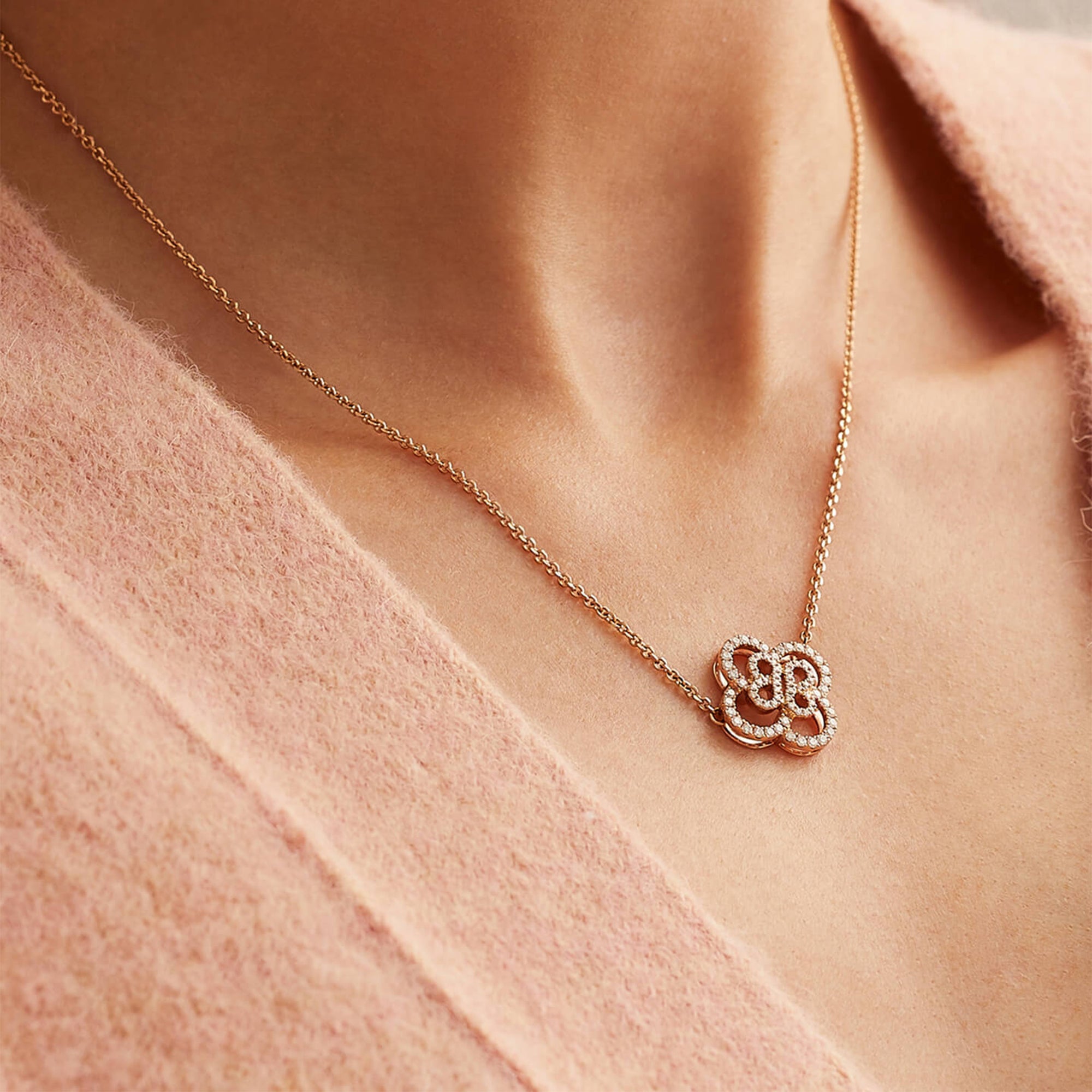 Be Boodles Double Motif Rose Gold Pendant