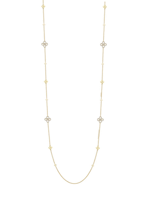 Be Boodles Long Yellow Gold Diamond Necklace