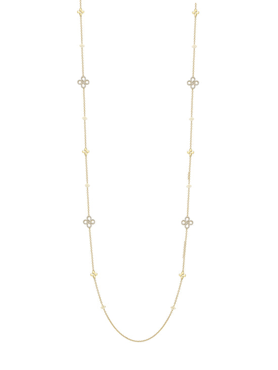Be Boodles Long Yellow Gold Diamond Necklace | Boodles