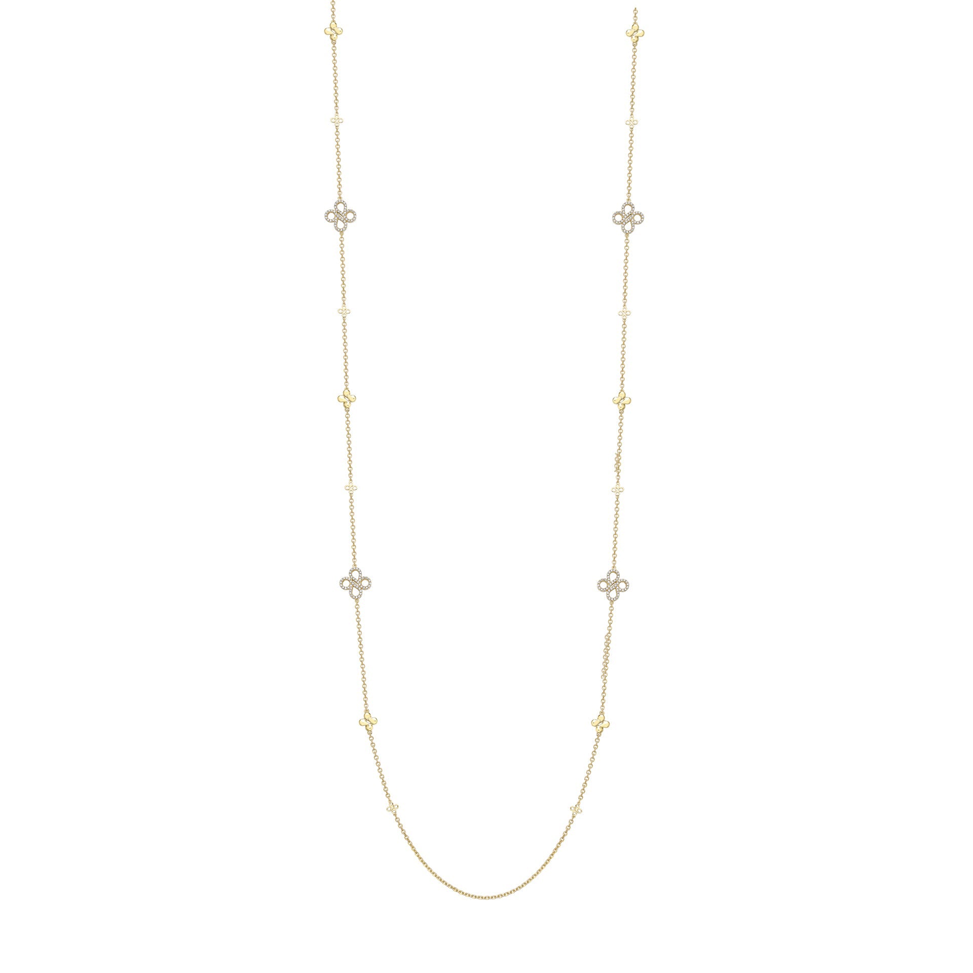 Be Boodles Long Yellow Gold Diamond Necklace | Boodles
