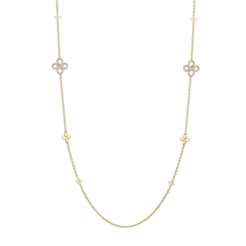 Be Boodles Long Yellow Gold Diamond Necklace | Boodles