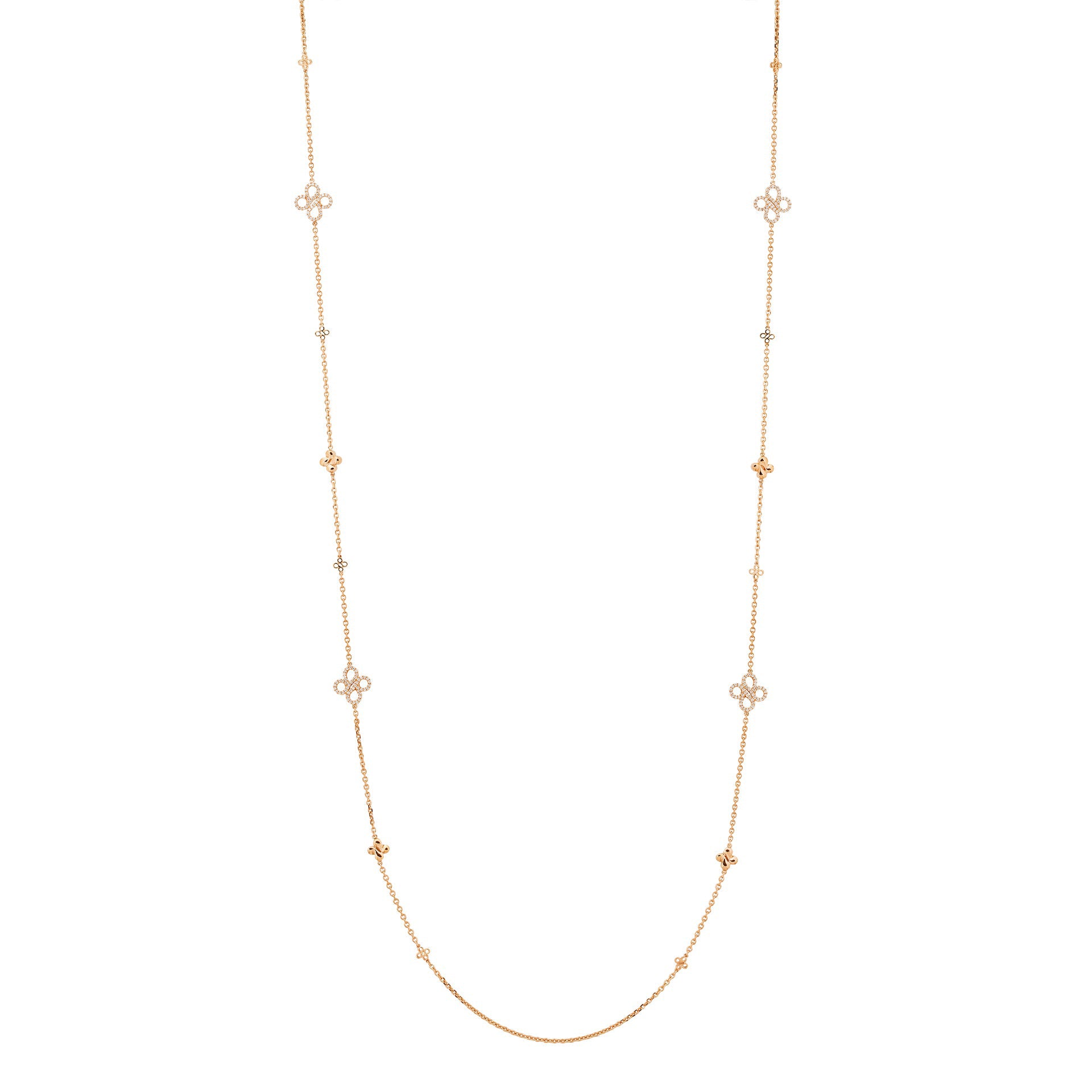 Be Boodles Long Rose Gold Diamond Necklace