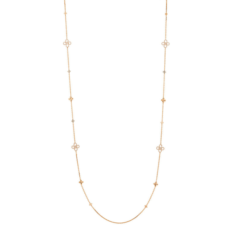 Be Boodles Long Rose Gold Diamond Necklace
