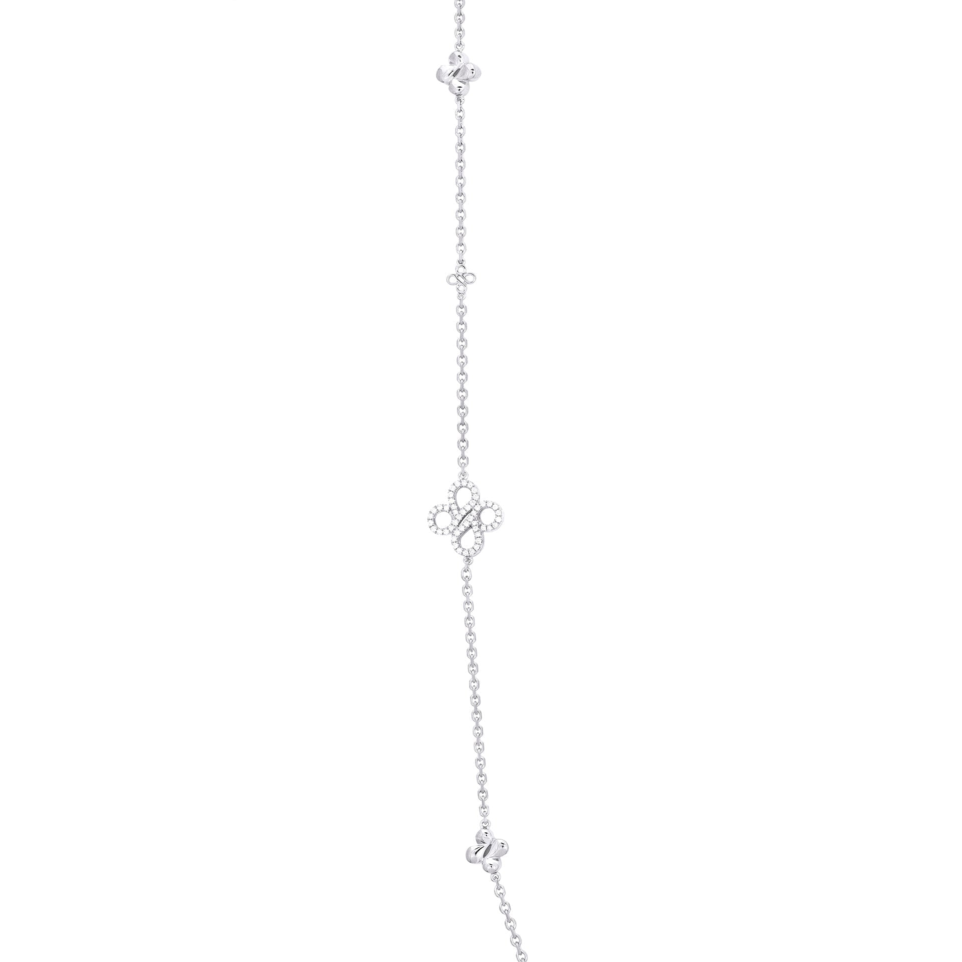 Be Boodles Long White Gold Diamond Necklace