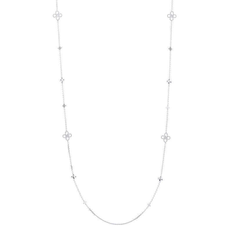 Be Boodles Long White Gold Diamond Necklace