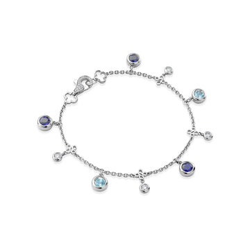 Beach Sapphire Aquamarine Platinum Bracelet