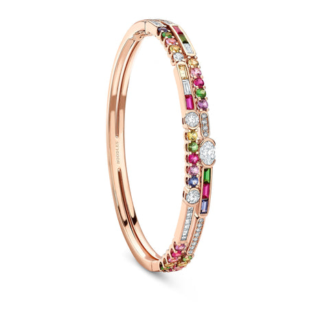The National Gallery Play of Light Rose Gold Sapphire Chelsea Bangle
