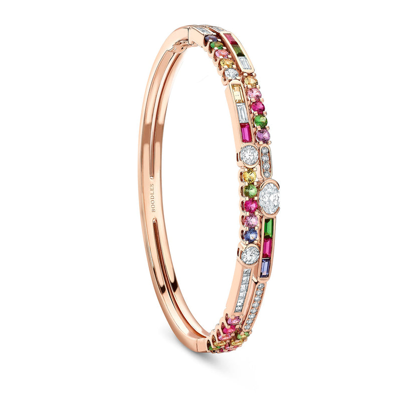 The National Gallery Play of Light Rose Gold Sapphire Chelsea Bangle