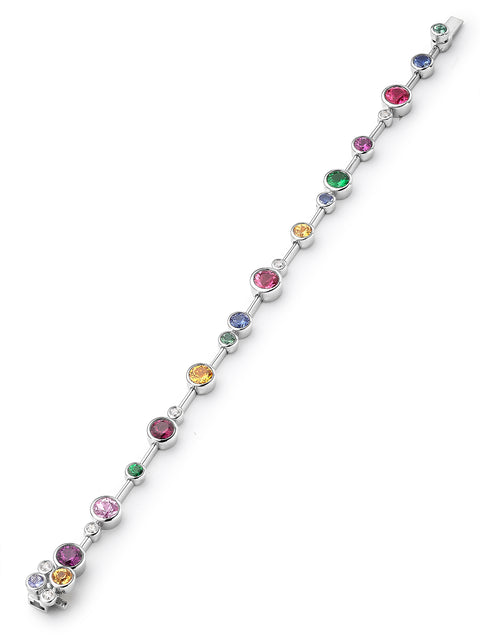 Raindance Rainbow Watercolour White Gold Bracelet