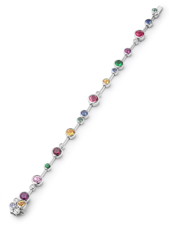 Raindance Rainbow Watercolour White Gold Bracelet