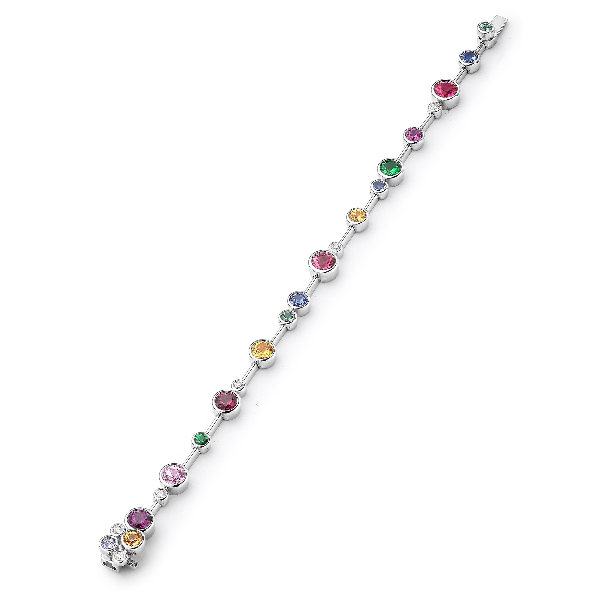 Raindance Rainbow Watercolour White Gold Bracelet