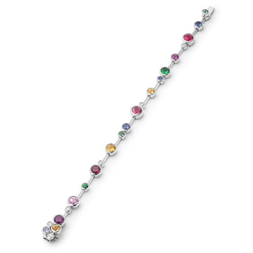 Raindance Rainbow Watercolour White Gold Bracelet