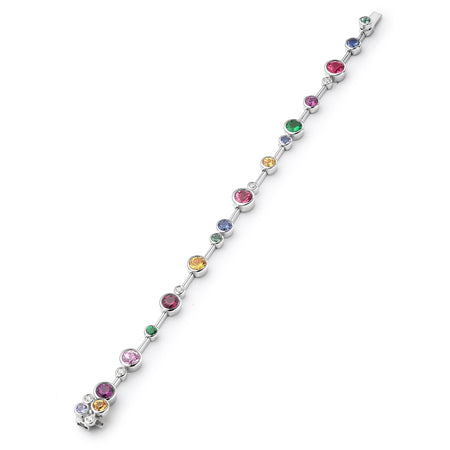Raindance Rainbow Watercolour White Gold Bracelet
