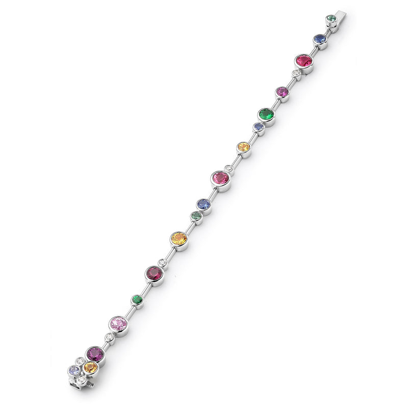 Raindance Rainbow Watercolour White Gold Bracelet