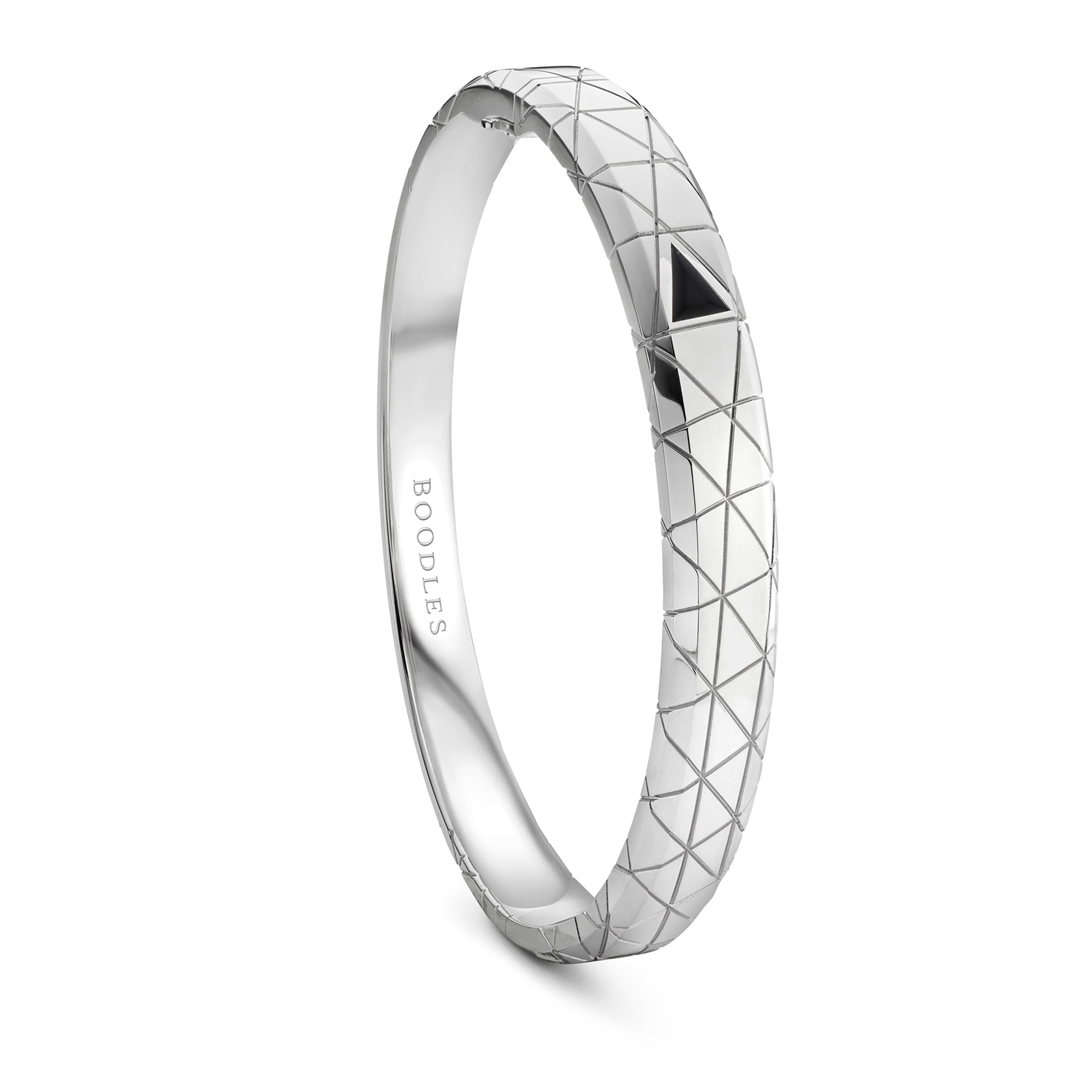Velocity Black Onyx and Platinum Bangle