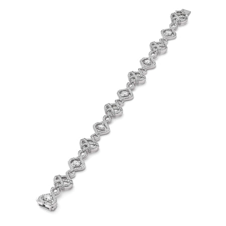 Woodland Platinum Heart Diamond Bracelet