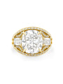 Peace of Mined Cushion Diamond Yellow Gold Ring