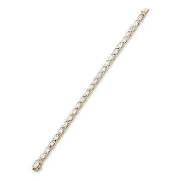Classic Light Pillar Ashoka Diamond Yellow Gold Bracelet