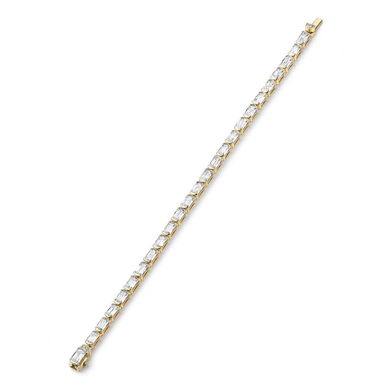 Classic Light Pillar Ashoka Diamond Yellow Gold Bracelet