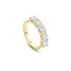 Classic Five Stone Round Brilliant Diamond Yellow Gold Ring