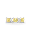 Classic Yellow and White Diamond Platinum Eternity Ring
